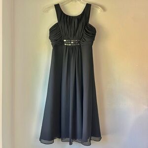 David's Bridal Black Formal Midi Dress